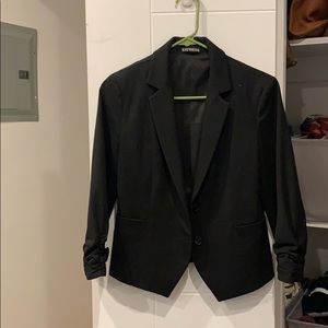 Black blazer with three quarter sleeve